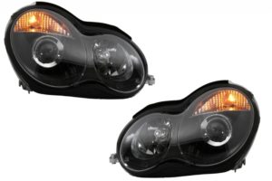 Faruri compatibile cu Mercedes C-Class W203 98 - 07 Lupe Xenon Look
