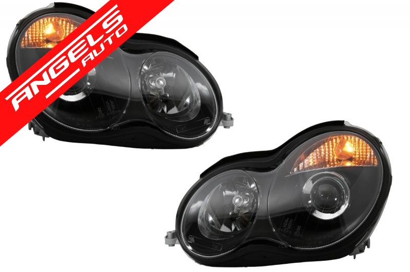 Faruri compatibile cu Mercedes C-Class W203 98 - 07 Lupe Xenon Look