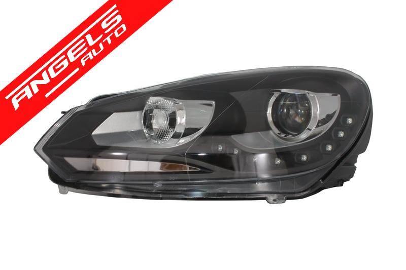 Faruri compatibile cu Golf 6 GTI (2008-2013) cu Lupa Bifazica DEPO - imagine 2