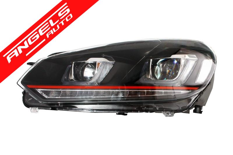 Faruri compatibile cu Golf 6 LED 2008-up compatibile cu Golf 7 U Design GTI semnal LED dinamic - imagine 6