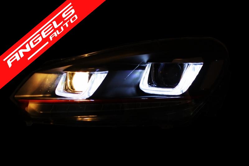 Faruri compatibile cu Golf 6 LED 2008-up compatibile cu Golf 7 U Design GTI semnal LED dinamic - imagine 2