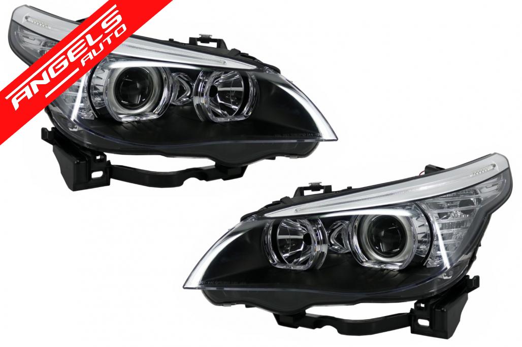 Faruri compatibile cu BMW Seria 5 E60 Angel Eyes (2003-2007) LCI Design