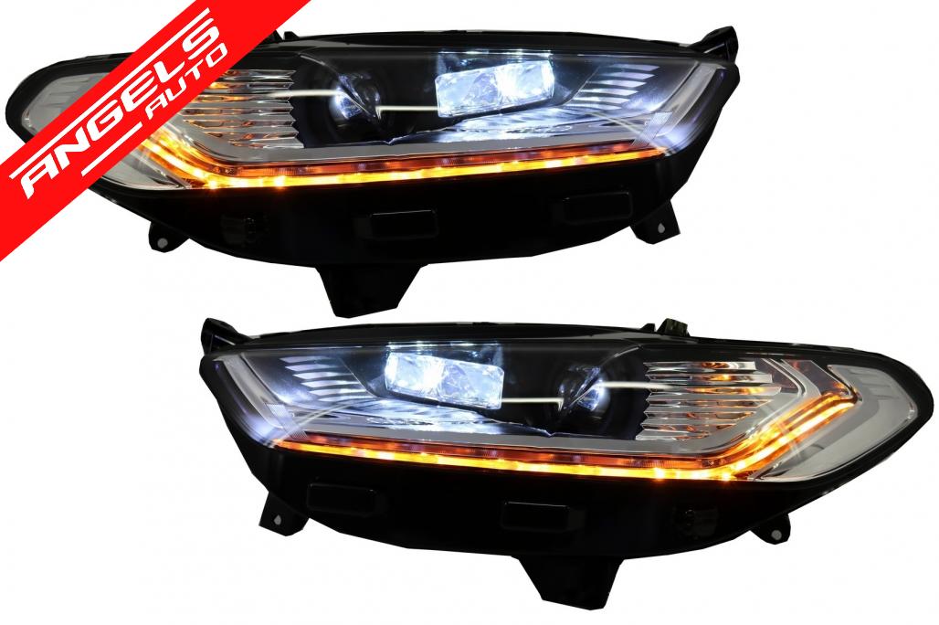Faruri compatibile cu Ford Mondeo MK5 (2013-2016) LED DRL Semnalizare Secventiala Crom - imagine 3
