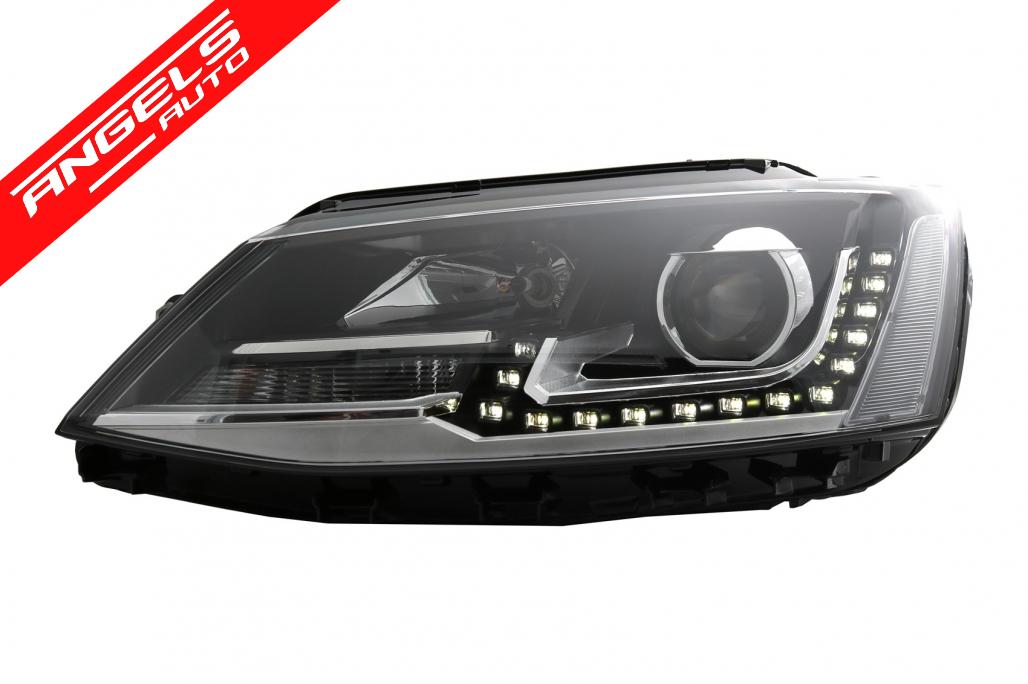 Faruri LED DRL compatibile cu VW Jetta Mk6 VI (2011-2017) GTI Bi-Xenon OE Design - imagine 2