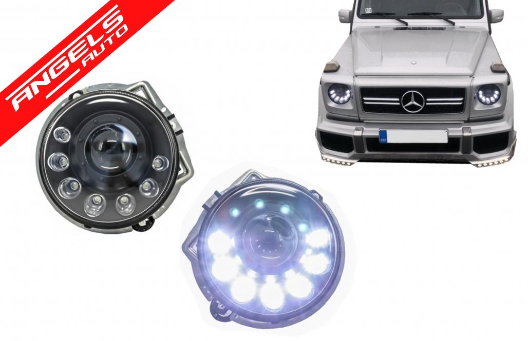 Faruri compatibile cu Mercedes W463 G-CLass Bi-Xenon Look LED 89-12 Mansory-Design - imagine 7