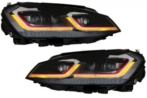 Faruri compatibile cu Golf 7 LED (2012-2017) LCI G7.5 GTI Look cu Semnal Dinamic