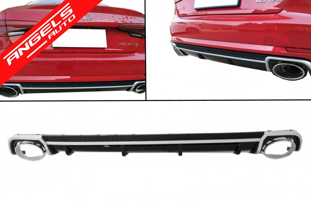Difuzor Bara Spate si Tobe compatibil cu Audi A4 B9 8W (2016-2018) Sedan/Avant RS RS4 Look - imagine 7
