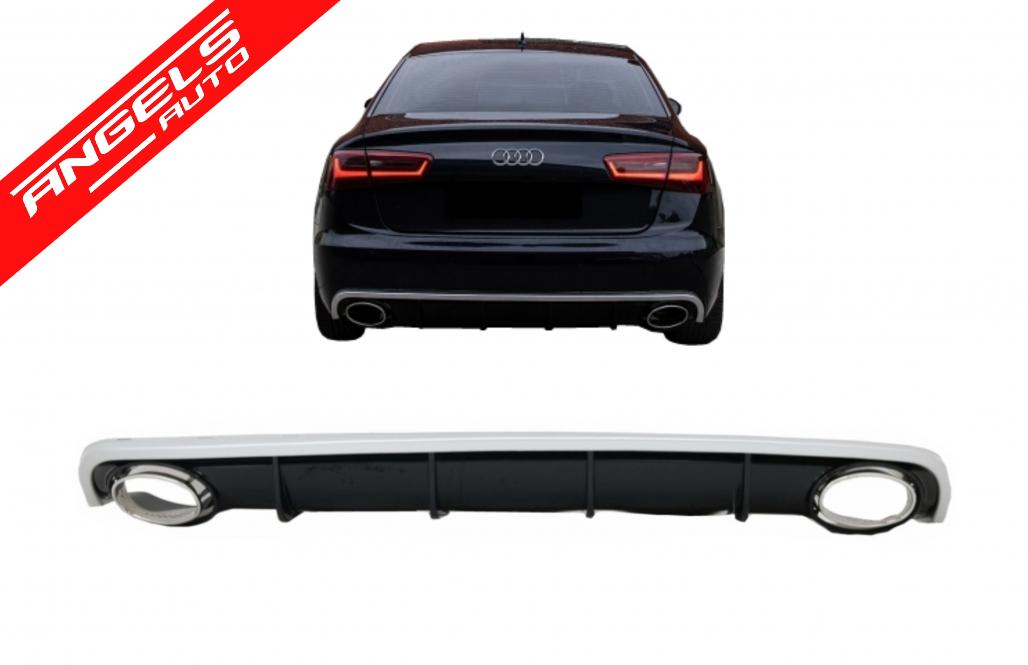 Difuzor Bara Spate si Ornamente Evacuare compatibil cu Audi A6 C7 4G (2010-2014) RS6 Look