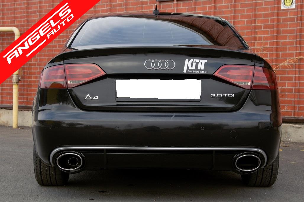 Difuzor Bara Spate si Tobe compatibil cu Audi A4 B8 Pre-Facelift (2007-2011) RS4 Look - imagine 11