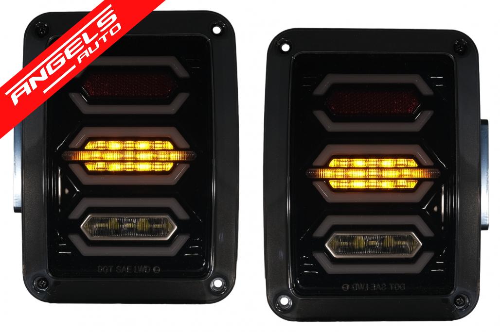 Stopuri Full LED compatibile cu Jeep Wrangler JK (2007-2017) Fumuriu
