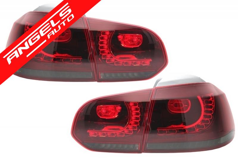 Stopuri LED compatibile cu VW Golf 6 (2008-2013) R20 Design Rosu Fumuriu - imagine 3
