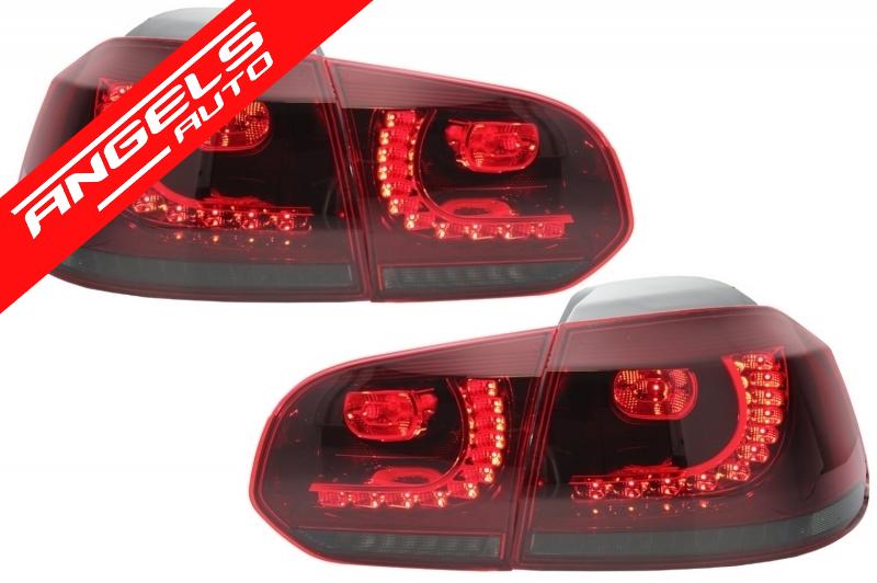 Stopuri LED compatibile cu VW Golf 6 (2008-2013) R20 Design Rosu Fumuriu - imagine 4