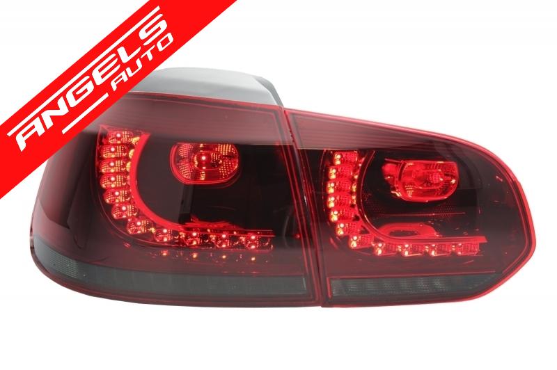 Stopuri LED compatibile cu VW Golf 6 (2008-2013) R20 Design Rosu Fumuriu - imagine 5