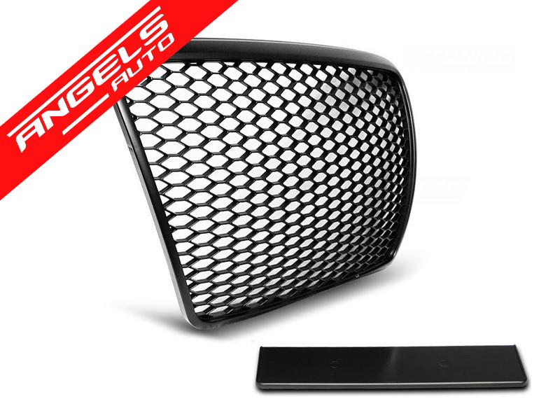 Grila compatibila cu Audi A6 4F2 C6 (2004-2011) RS Design Negru Lucios RS6 - imagine 6