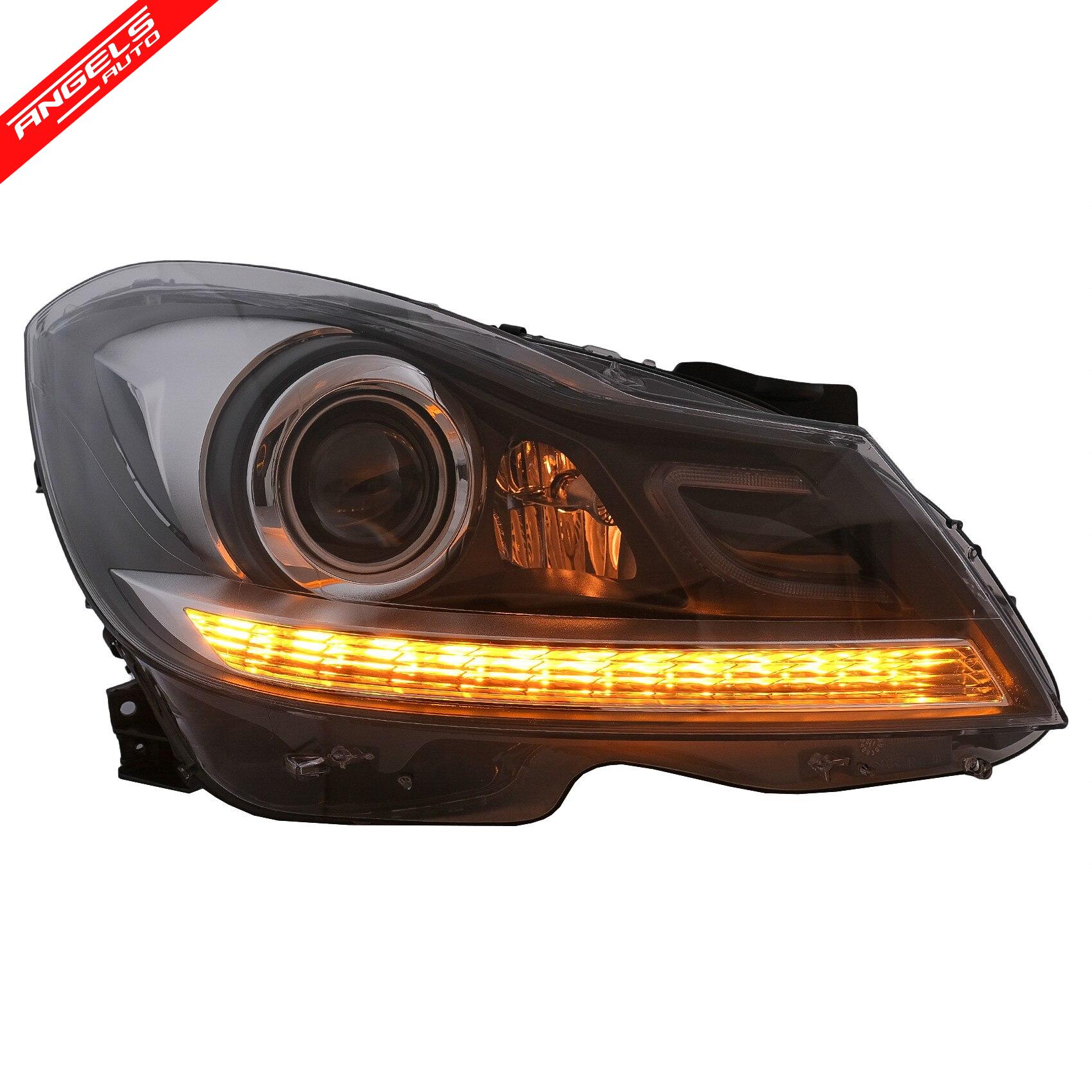 Faruri C-class compatibile cu Mercedes W204 Dayline LED 2011+ Negru Semnalizare LED - imagine 4