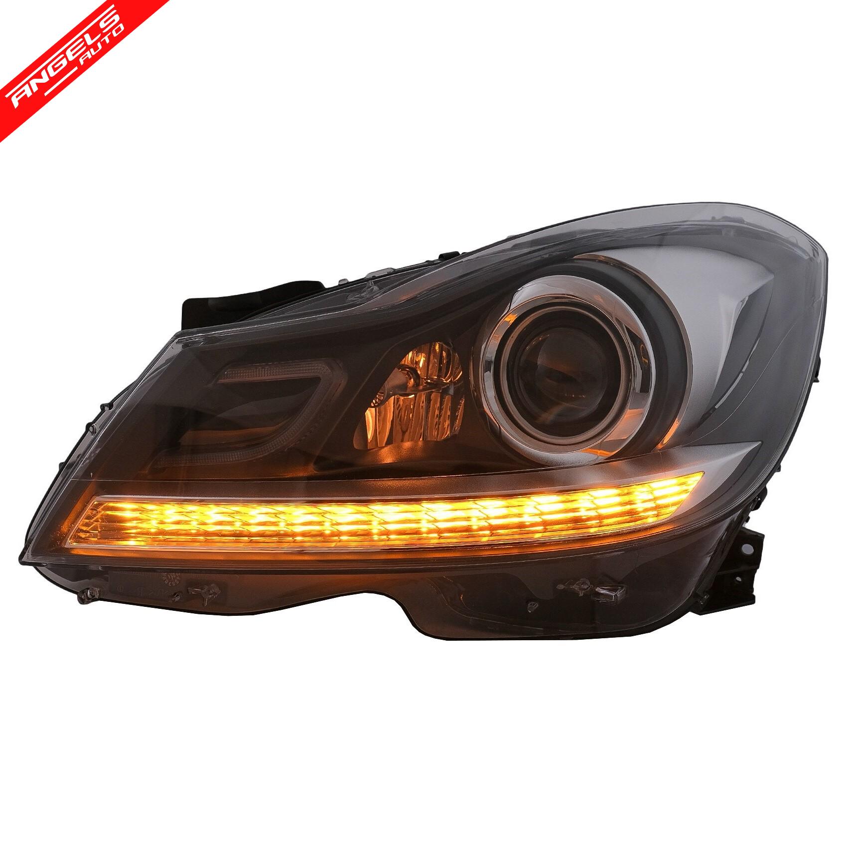 Faruri C-class compatibile cu Mercedes W204 Dayline LED 2011+ Negru Semnalizare LED - imagine 3