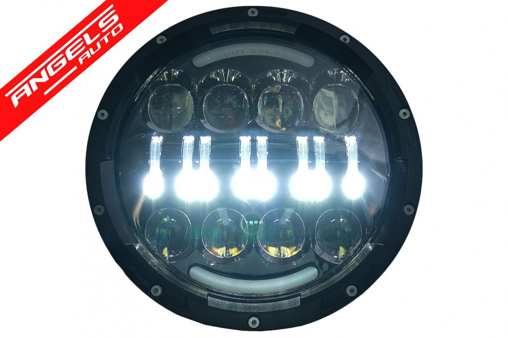 Faruri compatibile cu Jeep Wrangler JK ROVER Defender compatibile cu Mercedes W463 Full LED CREE - imagine 5
