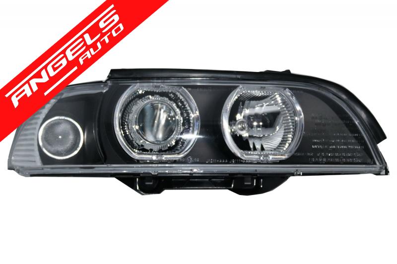 Faruri compatibile cu BMW 5 Series E39 (1995-2000) Angel Eyes Negru DEPO - imagine 2