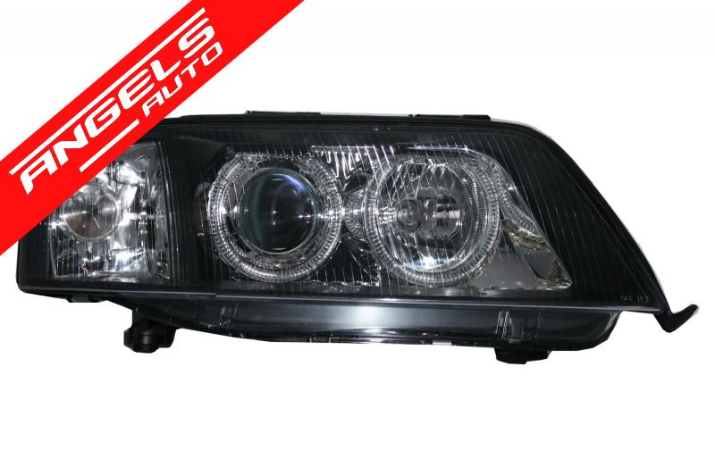 Faruri compatibile cu Audi A6 4B (1999-2004) Angel Eye Negru - imagine 2