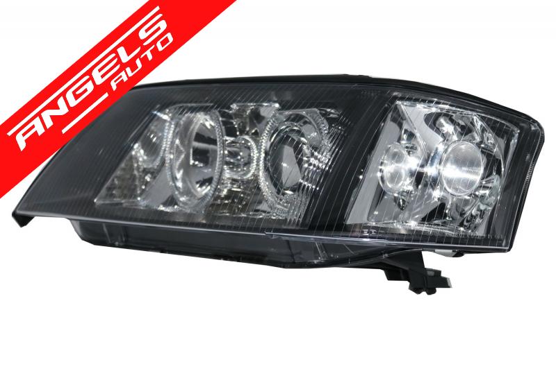 Faruri compatibile cu Audi A6 4B (1999-2004) Angel Eye Negru - imagine 4