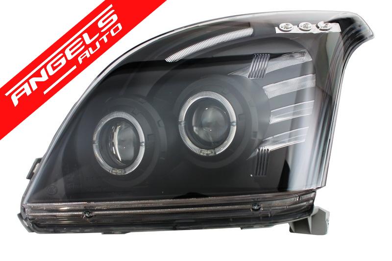 Faruri compatibile cu Toyota Land CruiserFJ120 (2003-2008) Angel Eye Negru - imagine 3