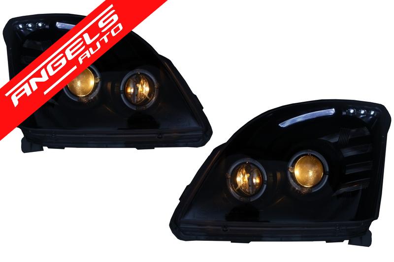 Faruri compatibile cu Toyota Land CruiserFJ120 (2003-2008) Angel Eye Negru - imagine 6