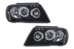 Faruri compatibile cu Jeep Grand Cherokee (1999-2004) Angel Eyes Negru