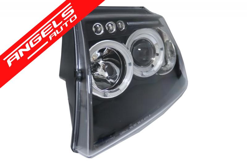 Faruri compatibile cu Jeep Grand Cherokee (1999-2004) Angel Eyes Negru - imagine 4