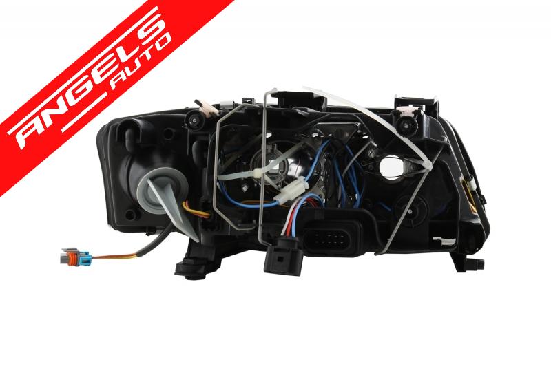Faruri Xenon compatibile cu Audi A6 4B 99-01 pozitie Angel Eyes negru - imagine 5