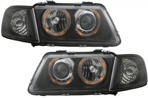 Faruri compatibile cu Audi A3 8L (09.1996-2000) Pozitie Angel Eyes Negru