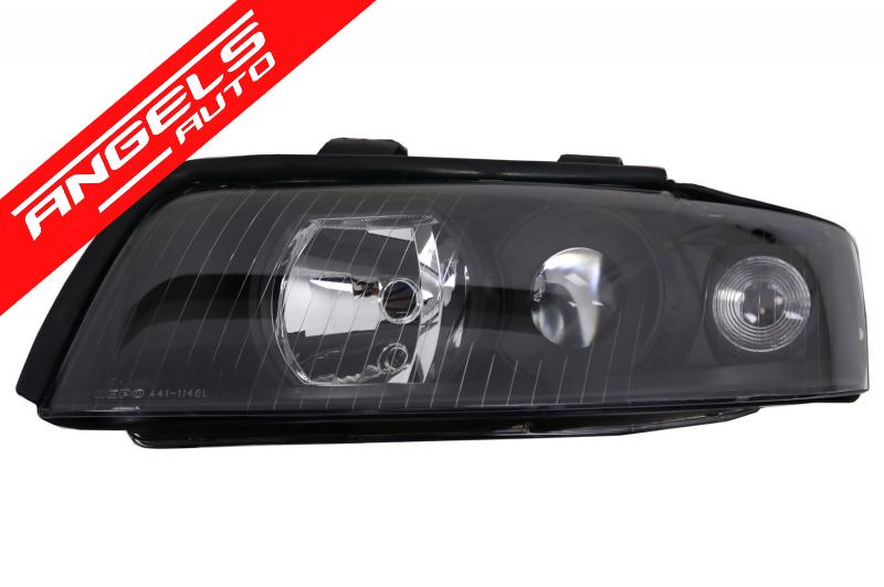 Faruri compatibile cu Audi A4 B6 (2000-2004) Negru cu Lupe DEPO - imagine 3