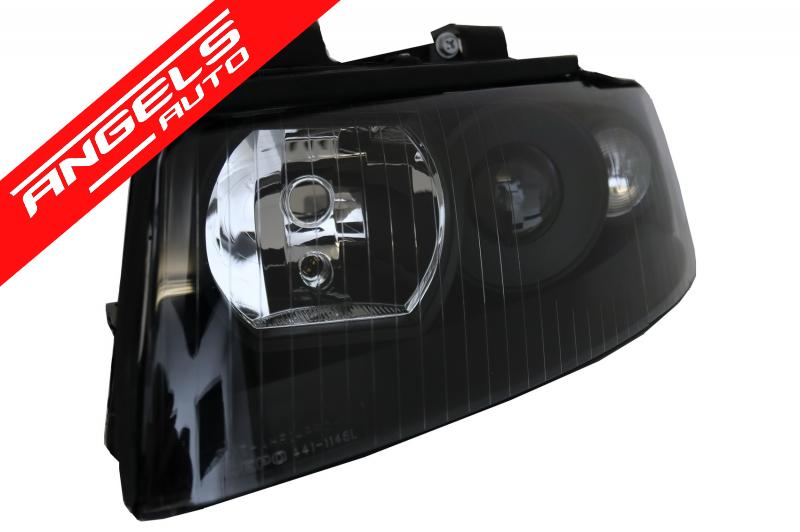 Faruri compatibile cu Audi A4 B6 (2000-2004) Negru cu Lupe DEPO - imagine 4