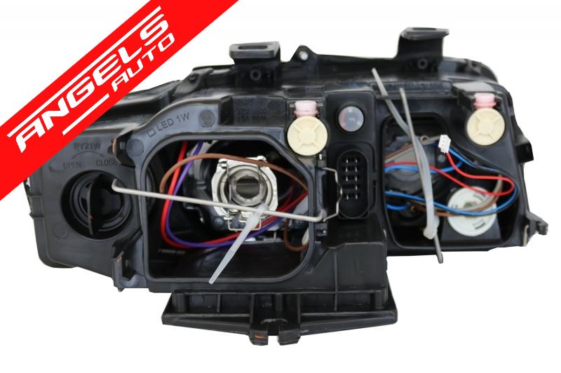 Faruri compatibile cu Audi A4 B6 (2000-2004) Negru cu Lupe DEPO - imagine 5