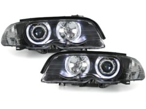Faruri compatibile cu BMW Seria 3 E46 Coupe 98-01 pozitie angeleyes negru