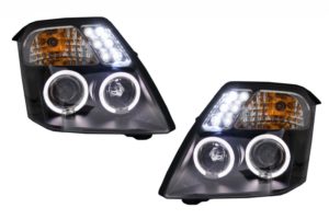 Faruri compatibile cu Citroen  C2 (2003-2009) Angel Eyes Negre