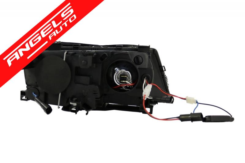 Faruri compatibile cu BMW Seria 3 E46 Facelift (2001-2005) Angel Eyes Negru - imagine 7
