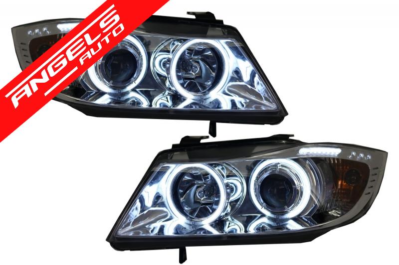 Faruri compatibile cu BMW Seria 3 E90 E91 (2005-2008) Pozitie Angel Eyes CCFL