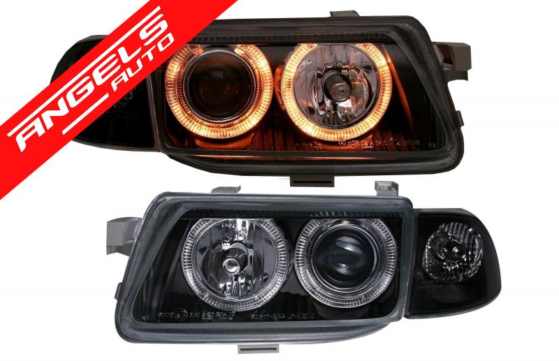 Faruri Angel Eye compatibile cu Opel Astra F (10.1991-02.1998) Negru