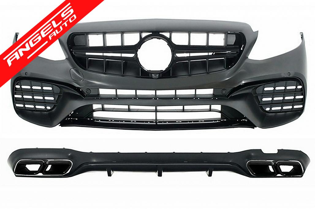 Pachet AMG compatibil cu Mercedes E-Class W213 (2016+) Kit E63 cu Tipsuri Black