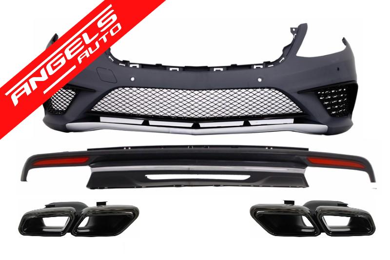Kit AMG compatibil cu Mercedes W222 S-Class (2013-up) Pachet S63 cu Tipsuri Negre