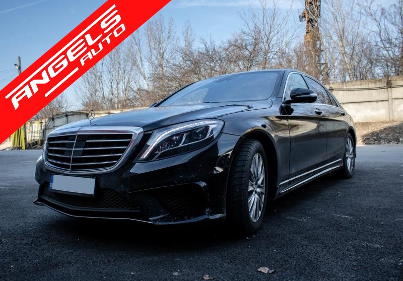 Kit AMG compatibil cu Mercedes W222 S-Class (2013-up) Pachet S63 cu Tipsuri Negre - imagine 7