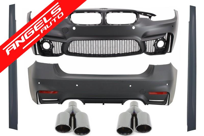 Pachet M3 compatibil cu BMW F30 (2011-up) Kit EVO II M3 cu Evacuare M-Power Negre