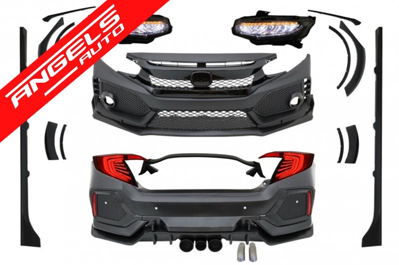 Pachet compatibil cu Honda Civic MK10 (FC/FK) Sedan 2016+ Kit Complet Type R Design
