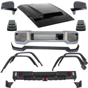 Pachet compatibil cu Mercedes G W463 Kit G63 G65 AMG 1989+ cu Ornament Capota