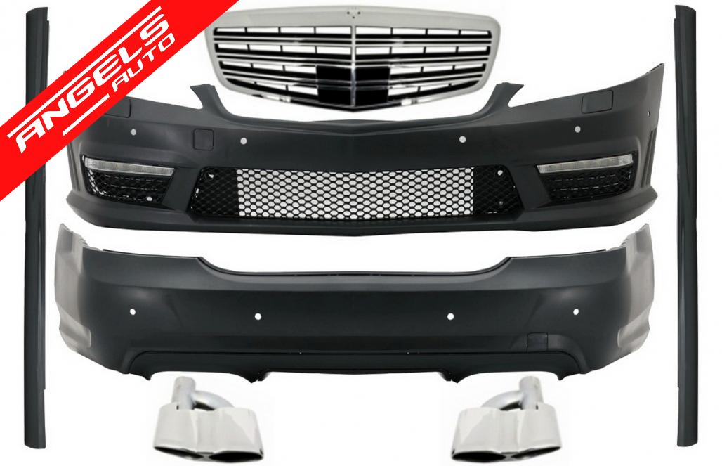 Pachet AMG compatibil cu Mercedes S-Class W221 (2005-2011) Kit AMG Grila si Tobe