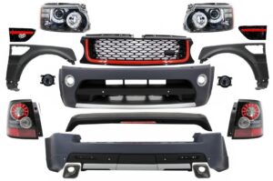 Pachet compatibil cu Range Rover Sport 2005-2010 Kit Black, Faruri, Stopuri