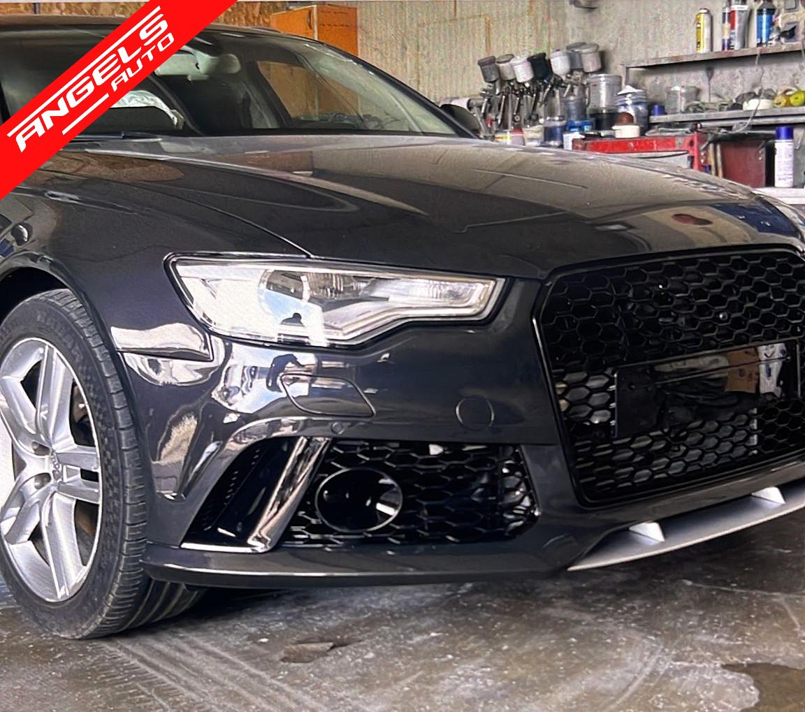 Bara Fata RS compatibila cu Audi A6 C7 4G RS6 Design (2011-2015) cu Grile - imagine 9