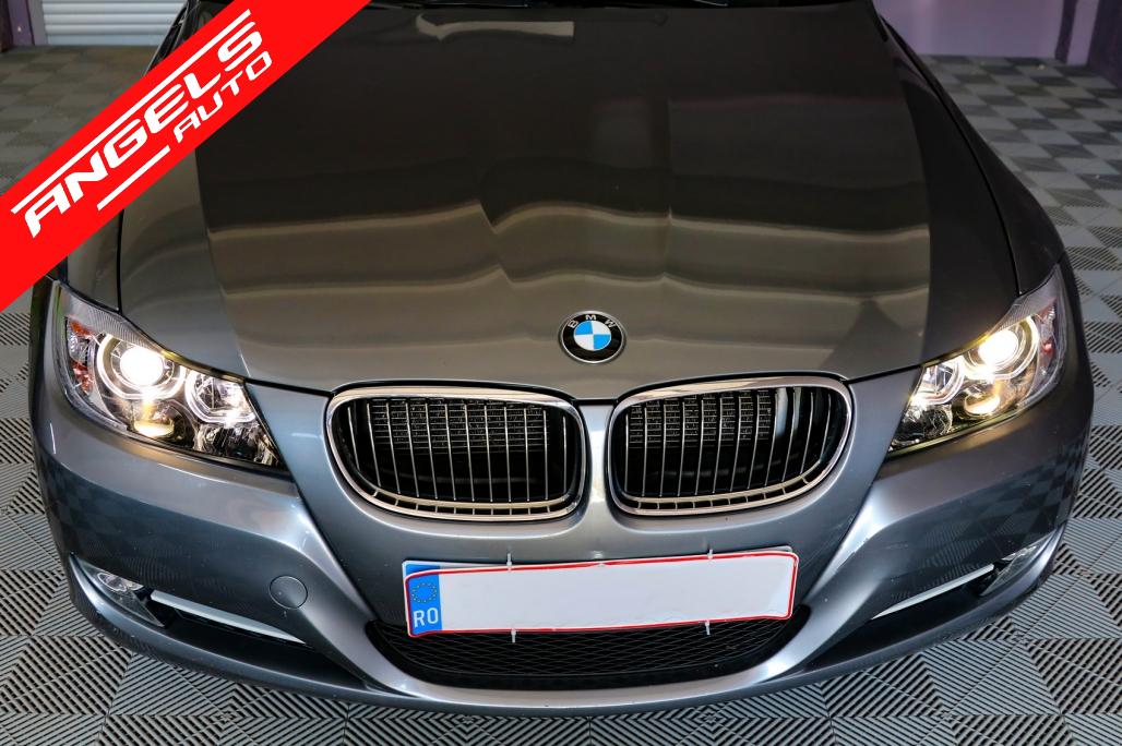 Bara Fata compatibila cu BMW M3 Design Seria 3 E90 (2004-2008) si Faruri Angel Eyes LED - imagine 6