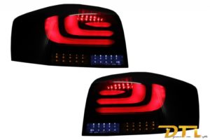 Stopuri Full LED carDNA compatibile cu Audi A3 8P1 Hatchback 2003-2008 Negru/Fumuriu