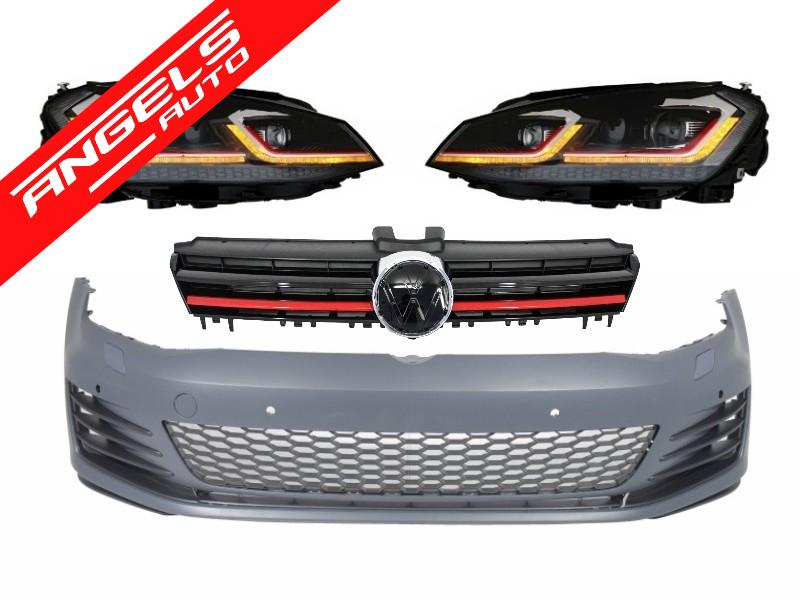 Bara Fata GTI compatibila cu VW compatibila cu Golf 7 2013-2017 cu Faruri LED Semnal Dinamic